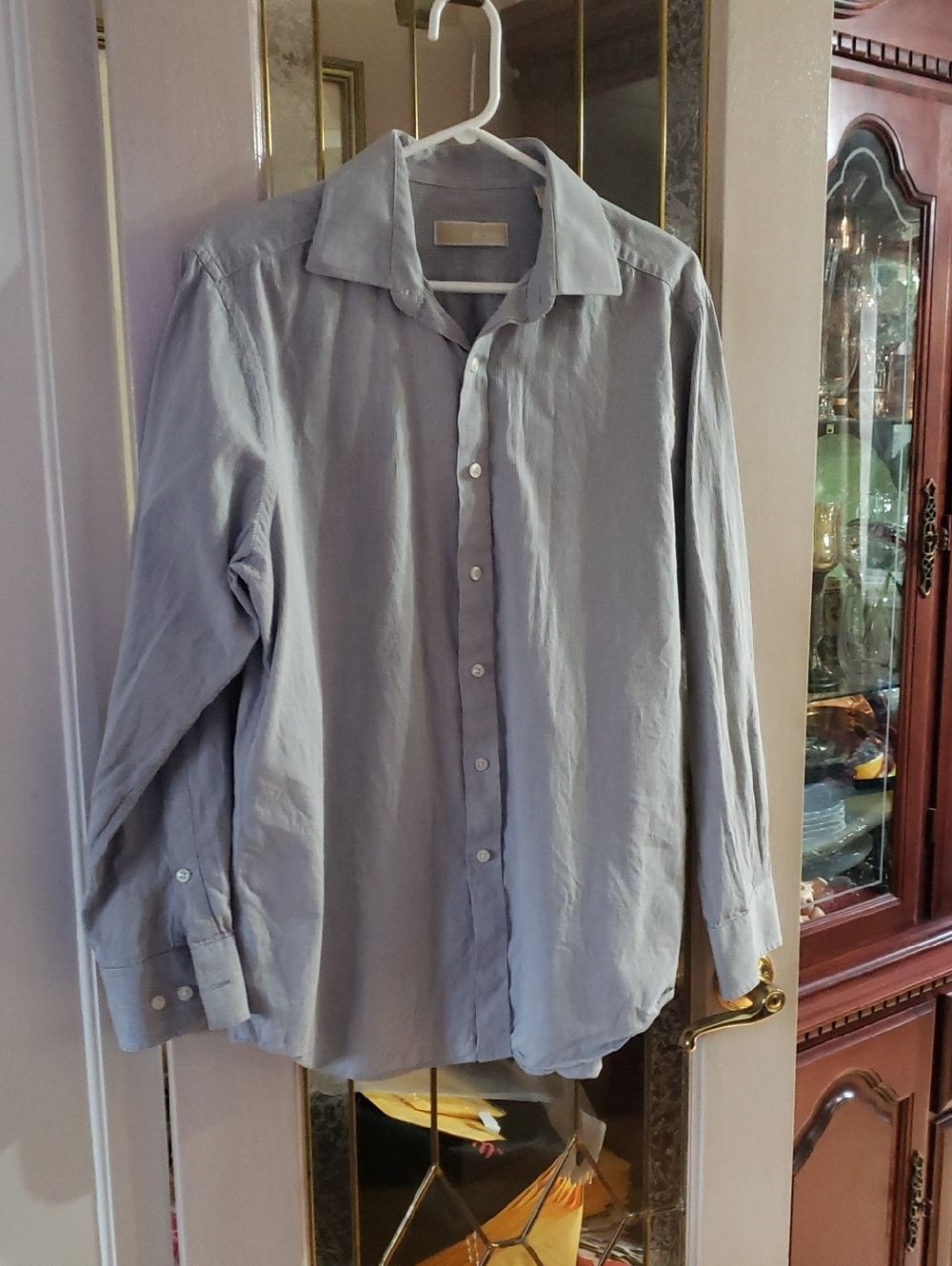 Michael Kors Men's 16 32/33 Grey/White Dress Shirt